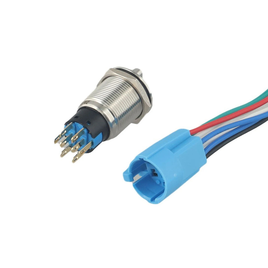 19mm Latching Rotary Switch 2NO 2NC Stainless Steel 304 for Universal Use