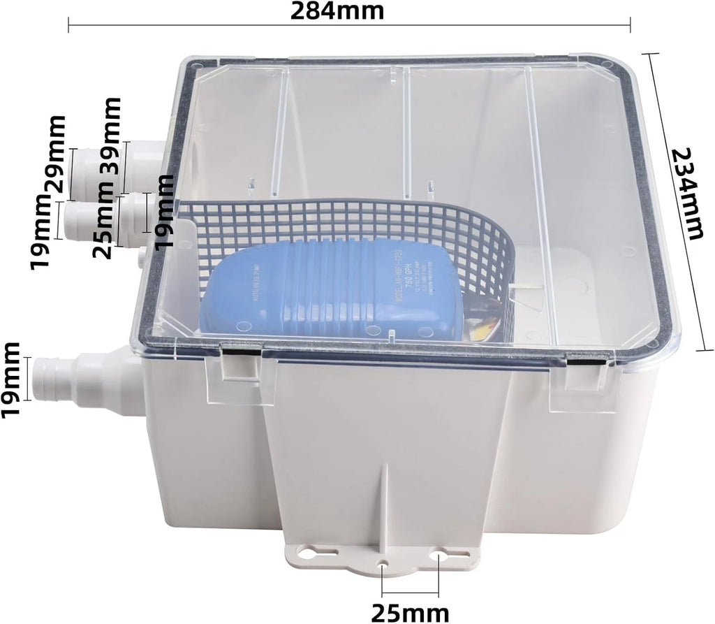 12V 750 GPH Automatic Bilge Pump for Boat (Multi-port Inlet)