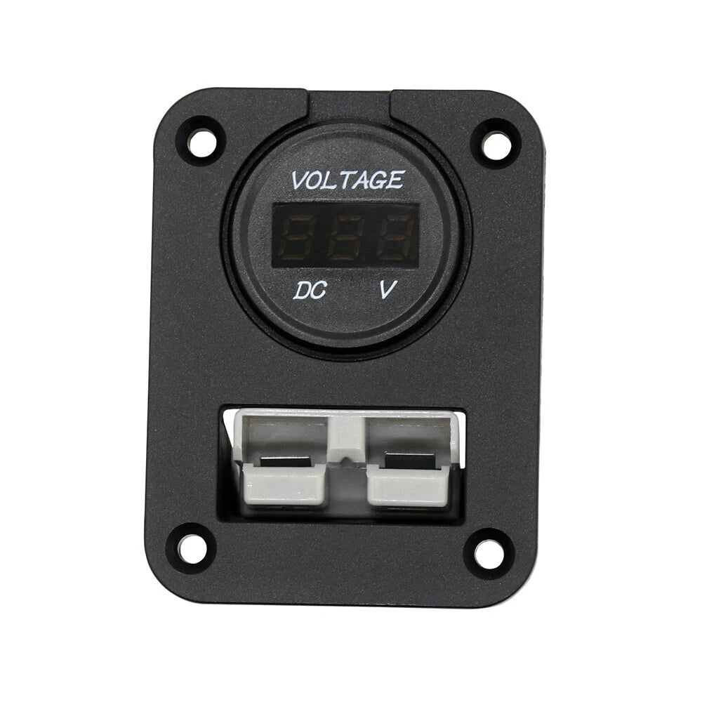 1 Set For RV Camper Anderson Plug 50A with Red LED Voltmeter Flush Mount Plate