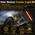 Side Marker Fender Light Smoke Lens for BMW 5 Series E39 (1995–2003) Pair
