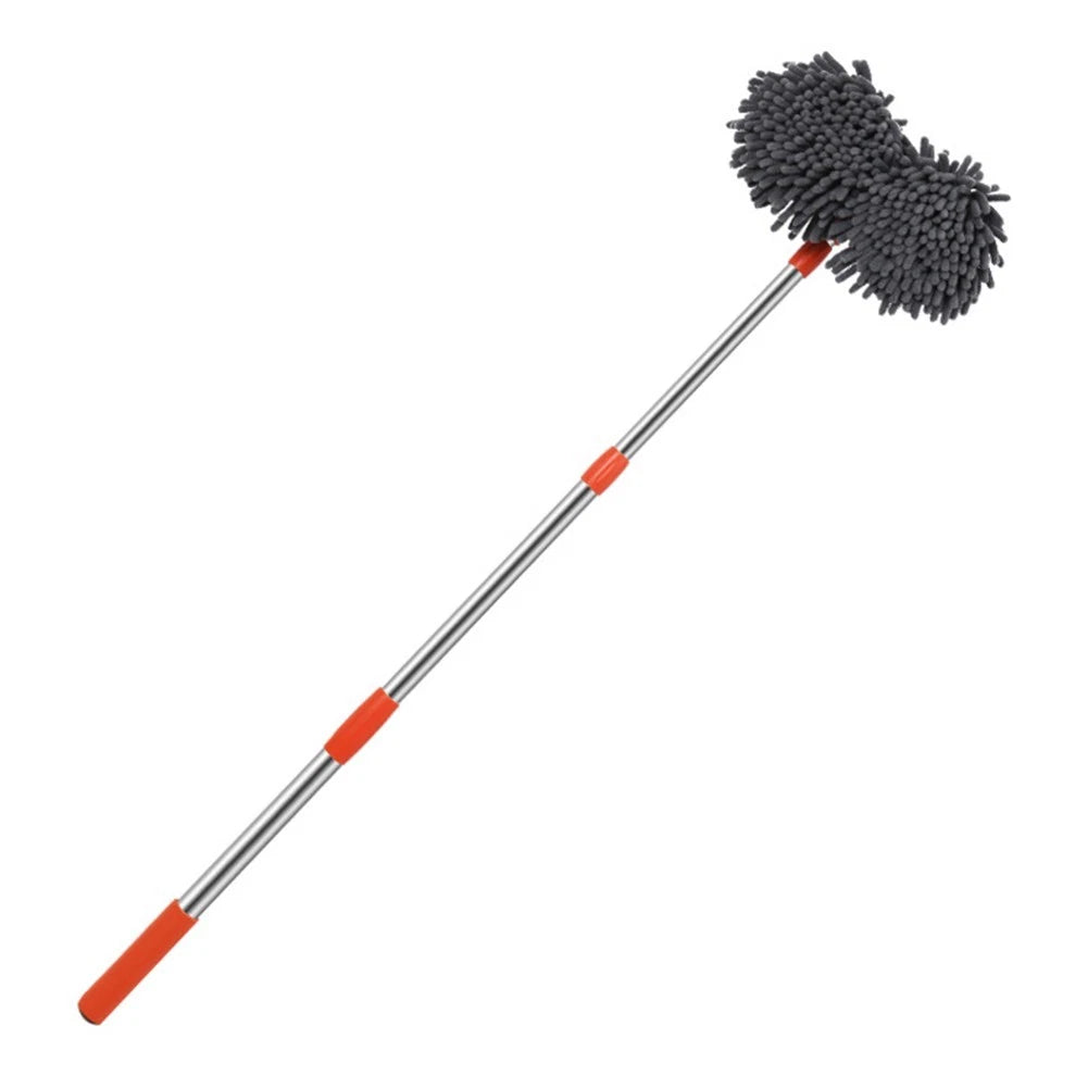 Dual Microfiber Car Wash Mop with Rotating Head for Efficient Cleaning