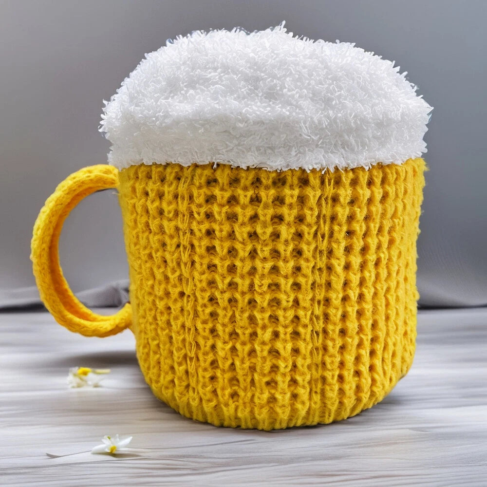 3D Beer Mug Hat with Handle - Soft Skin-Friendly Warm Knitted