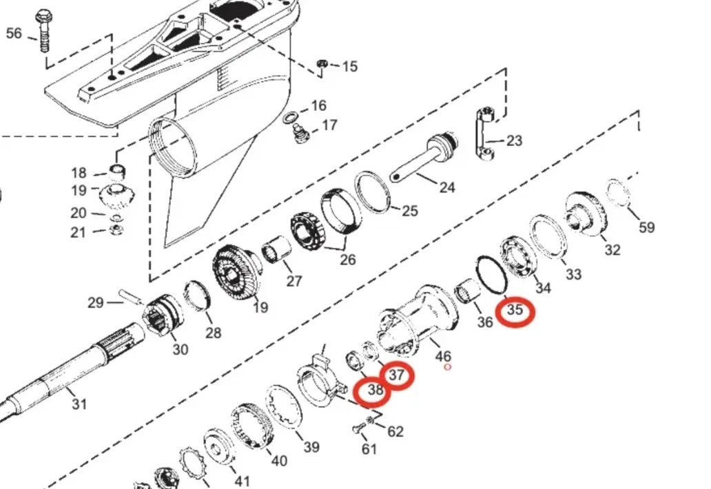 Seal Kit for Mercruiser Propeller Shaft Lower Unit (26-14077, 18-2076, 8M0058390, 896524)