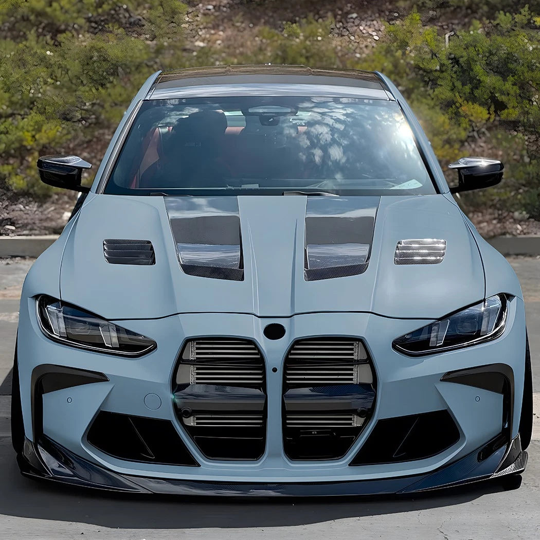 Gloss Black Front Bumper Side Fin Canards Splitter for BMW M3 M4 (2021–Present)