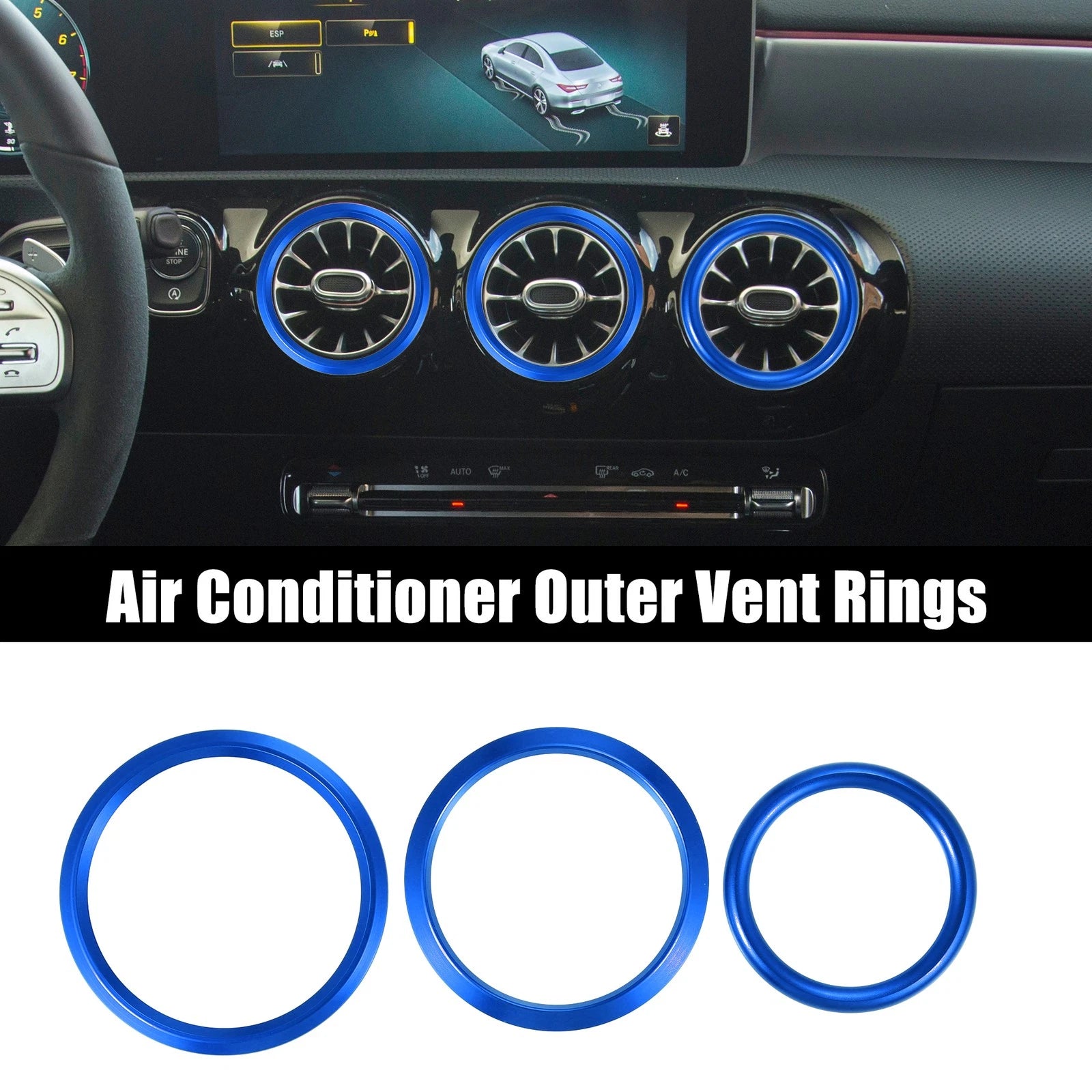Air Conditioning Outer Vent Rings Covers Kit for Mercedes A-Class (2016–2021)