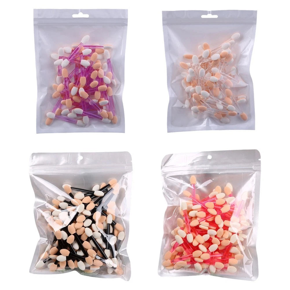 50 Pack Disposable Eyeshadow Brushes for Professional Use