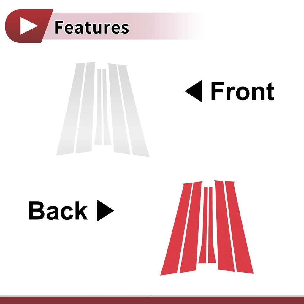Door Pillar Window Trim Front Rear Left Right Set for Volkswagen Golf 4 (1997–2003)