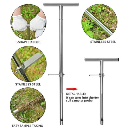 T-Handle Soil Probe for Easy Assembly with Foot Pedal Operation