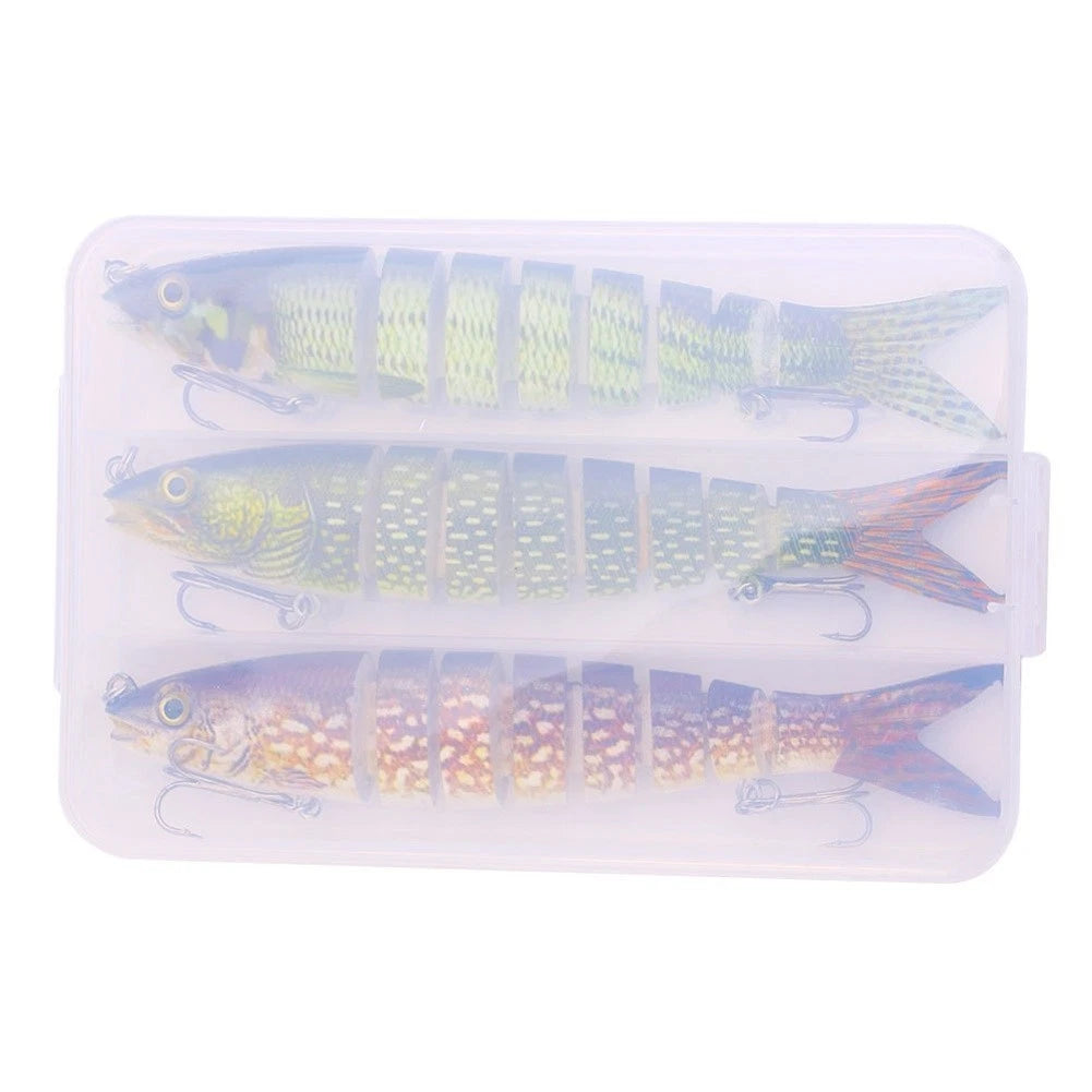 Set of 3 Multisection Fish Lures for Shoreline and Boat Angling