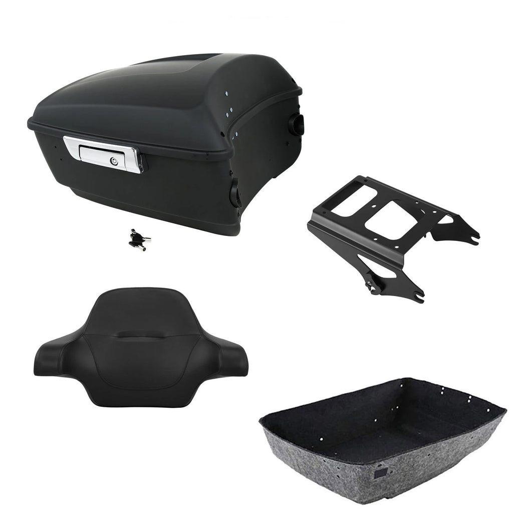 Matte Black Trunk Backrest Mount Rack for Harley Street Glide (2009–2013)