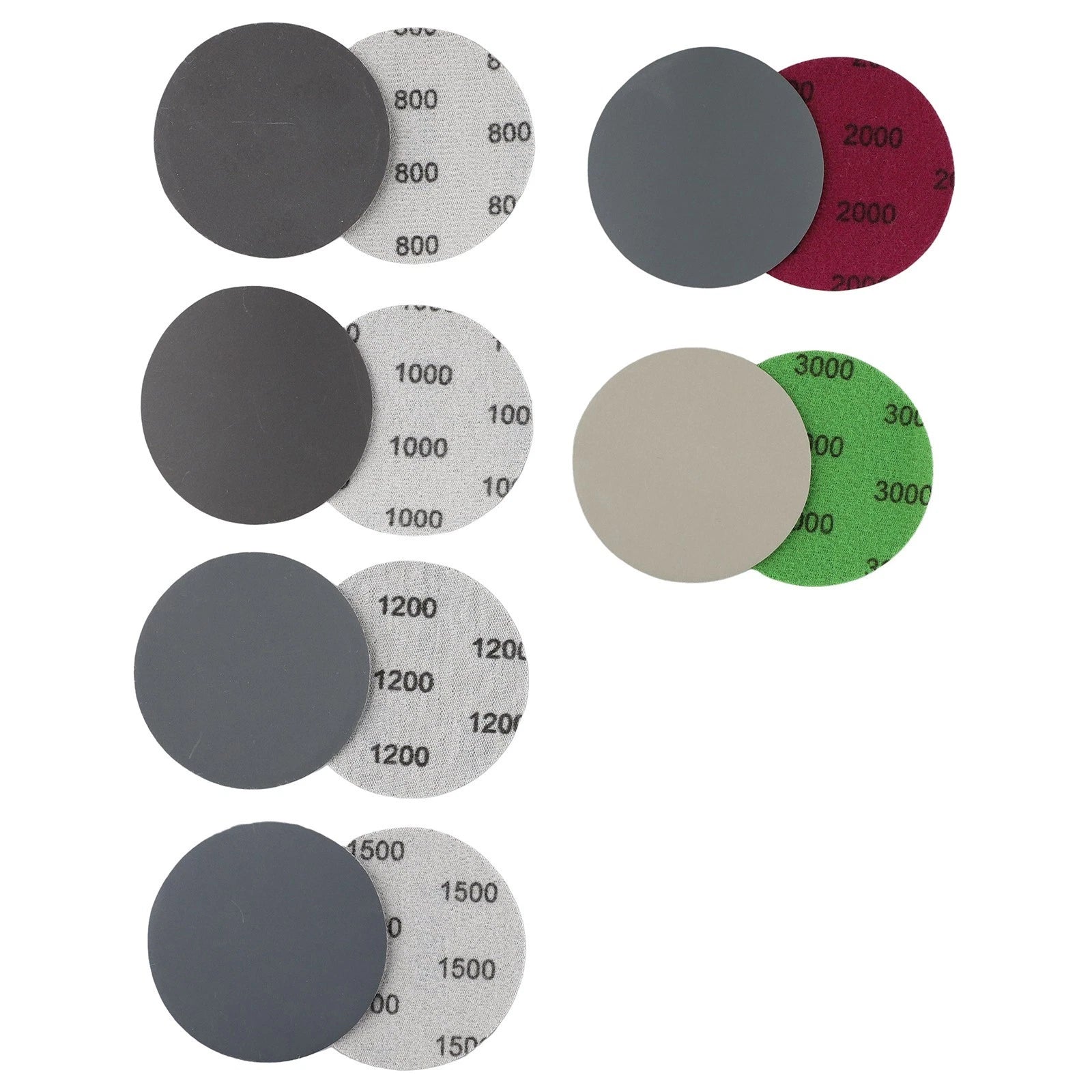 30pcs 3" Hook & Loop Wet/Dry Sanding Discs 800 1000 1200 1500 2000 Grit