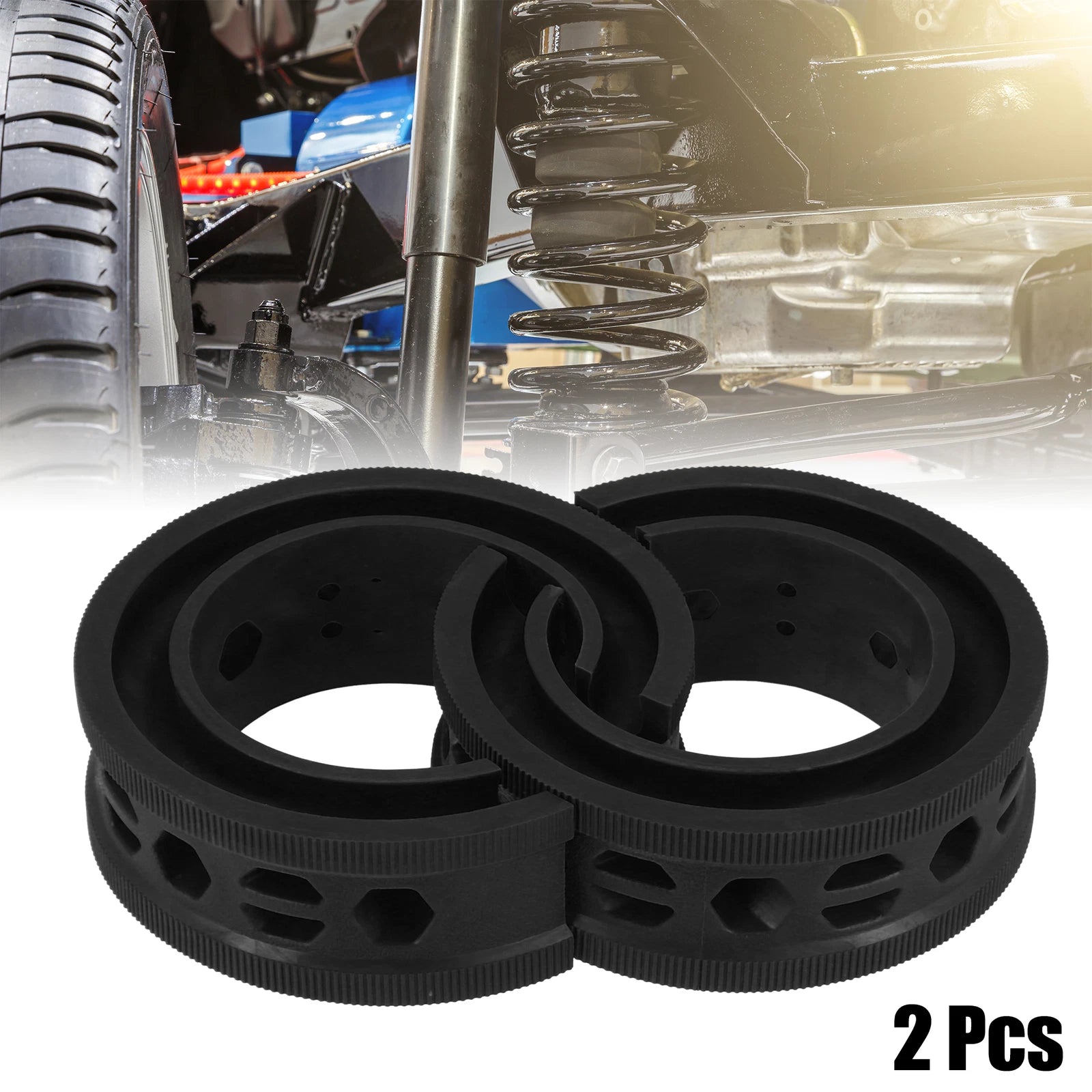 2 Pc Coil Spring Rubber Buffer for Ford and Chevy Universal E Type (E-Type)