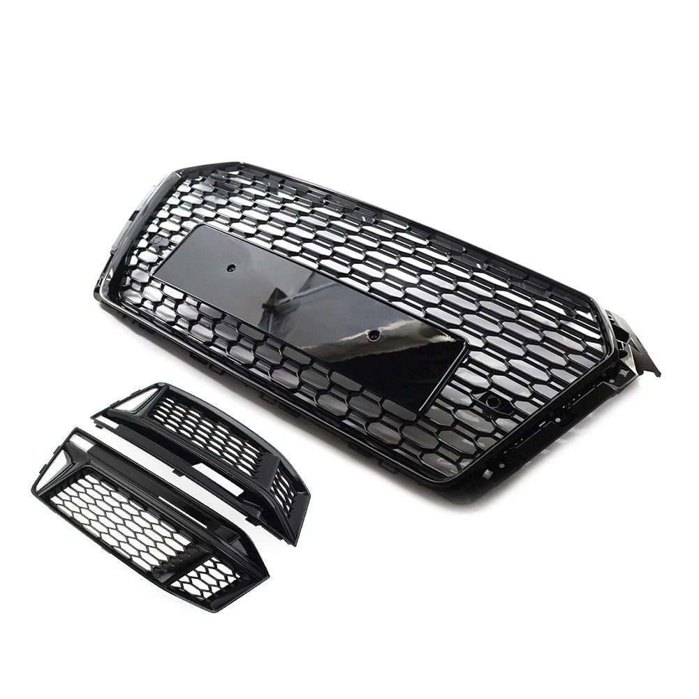 Front Bumper Grill Fog Light Covers for Audi A4 B9 S4 (2017–2018)