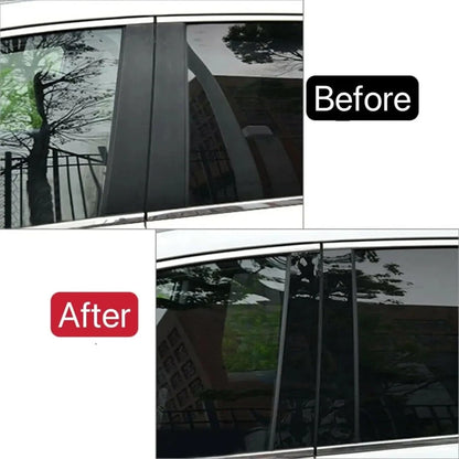 Set of 6 Glossy Black Pillar Post Window Covers for Chevrolet Captiva (2009–2018)