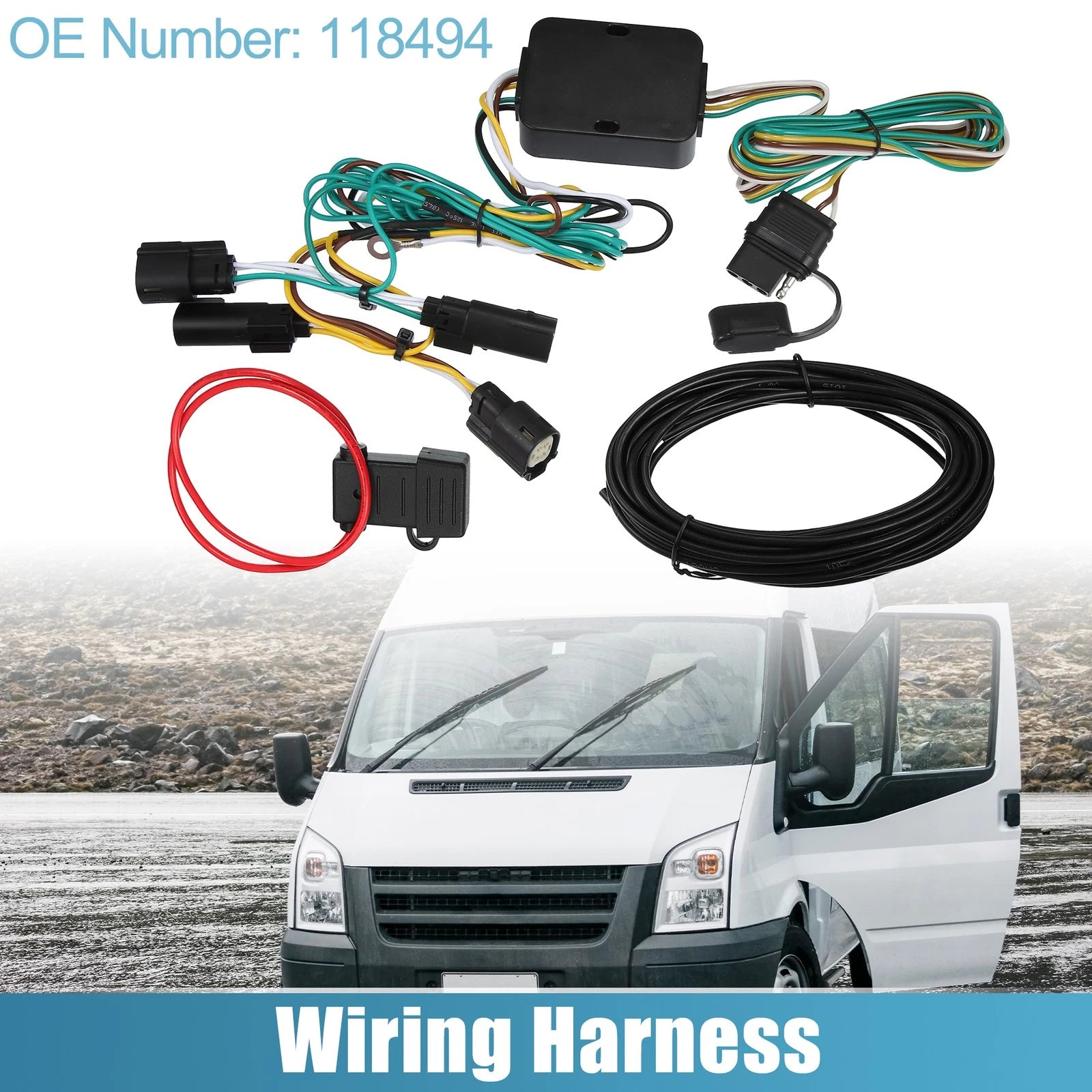 Trailer Wiring Harness 4 Pin Replacement for Ford Transit-150 250 (2015–2022)