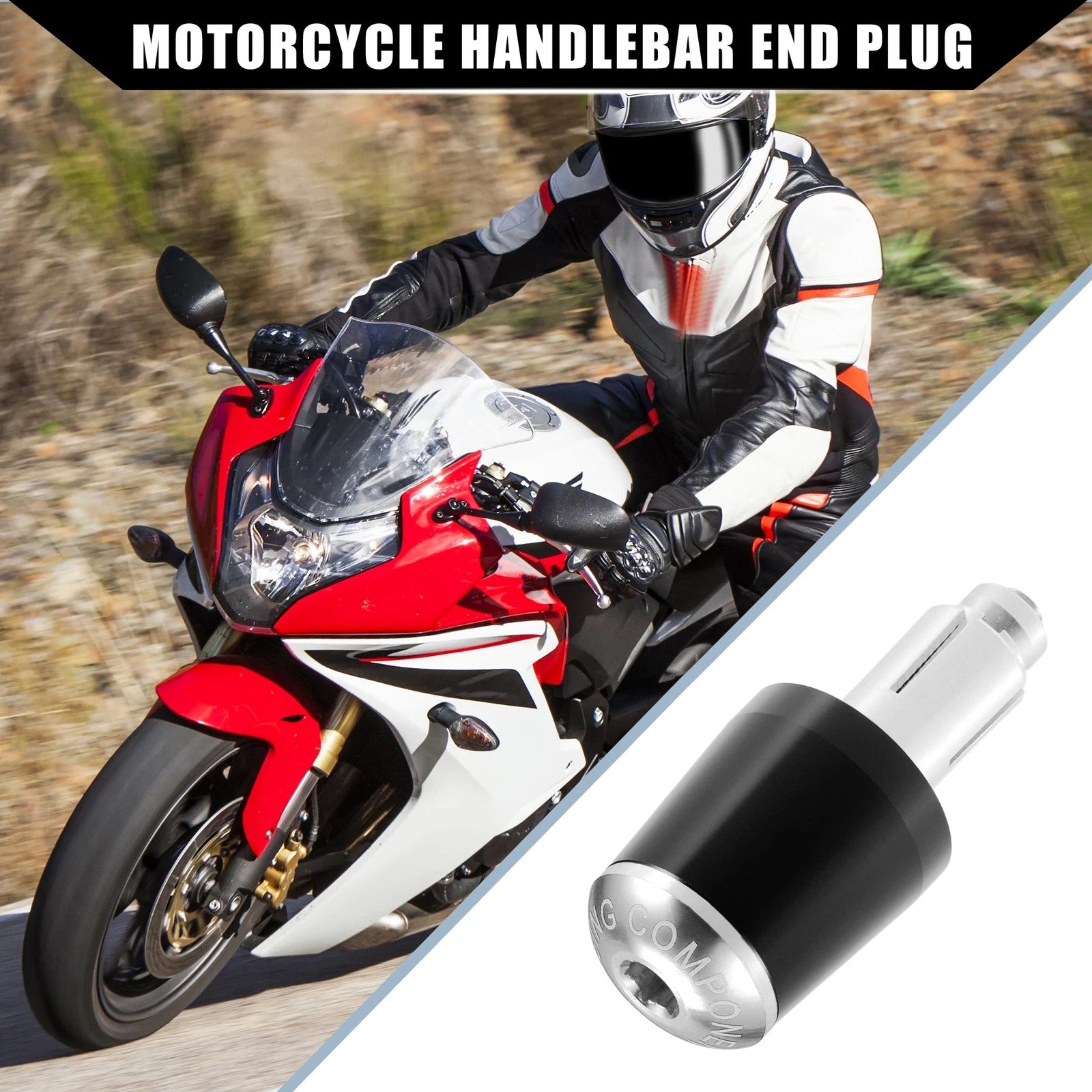 Handlebar End Plug Caps 2 Pcs 22mm for Honda Motorcycle 7/8 Inch (OEM)