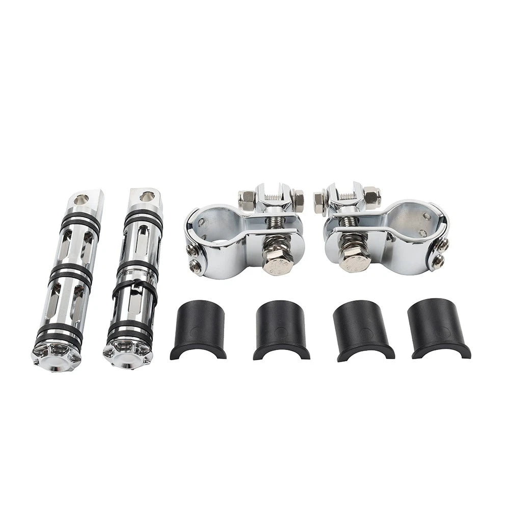 Chrome Engine Guard Bar Foot Pegs for Harley Yamaha (25-32mm)