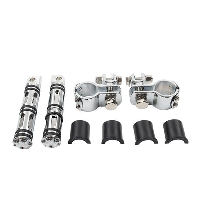 Chrome Engine Guard Bar Foot Pegs for Harley Yamaha (25-32mm)