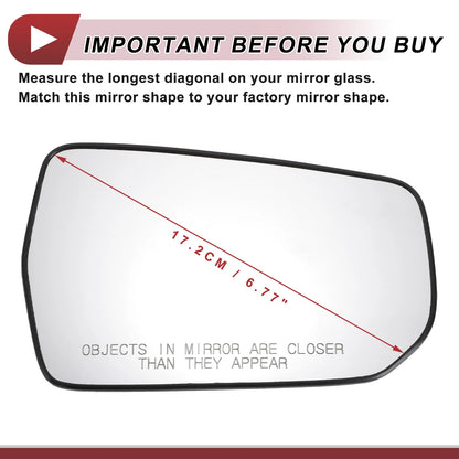 Heated Right Passenger Side Mirror Glass for Chevrolet Malibu (2016–2021)