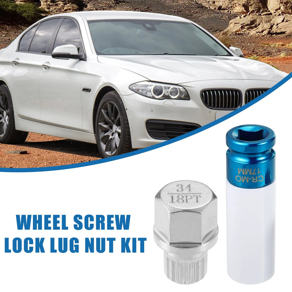Lug Nut Lock Kit with Wheel Screw Socket Protector for BMW (2005–2020)