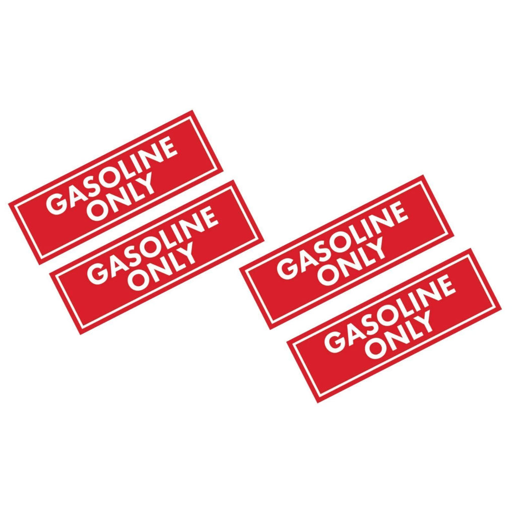 Set of 4 Gasoline Fuel Only Stickers for Boat Fuel Containers