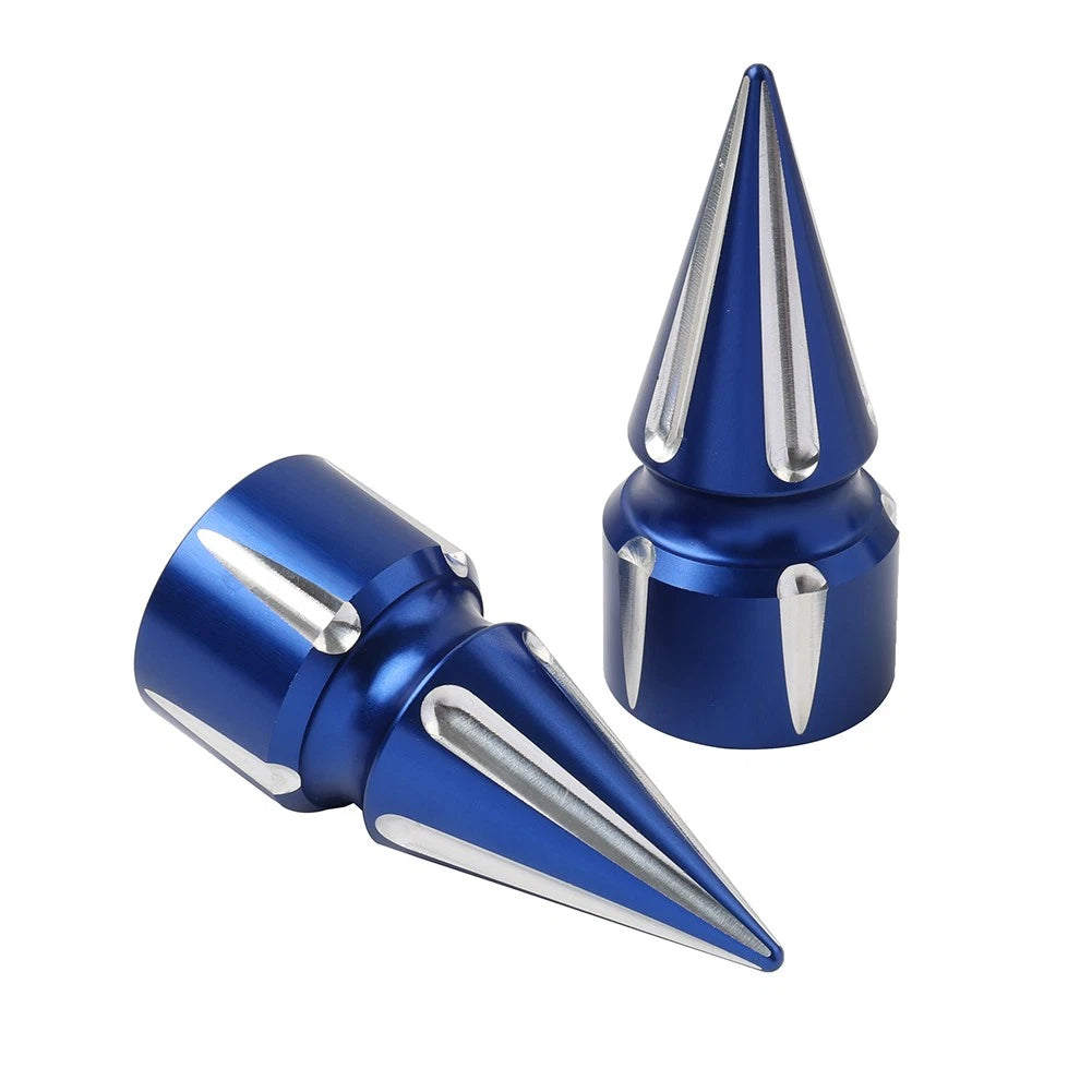 Front Axle Cap Nut Cover 3.6" Blue for Harley Softail (2007–Present)
