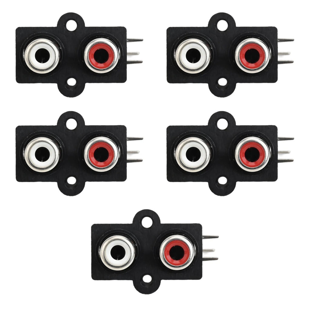 Set of 5 Female Connectors for Audio Visual Devices PCB Mount