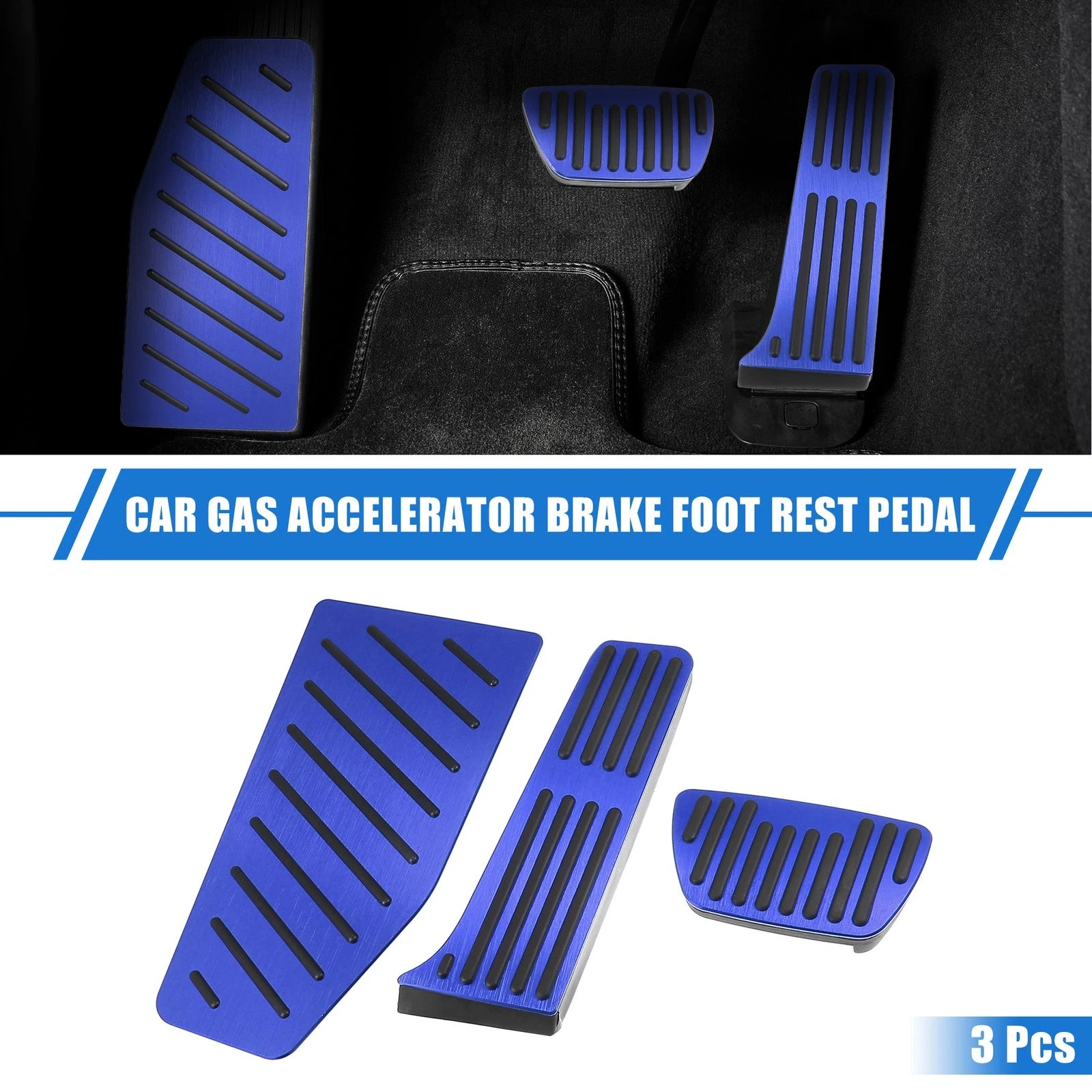 3pc Accelerator Brake Foot Rest Pedal Replacement for Toyota RAV4 (2019–2021)