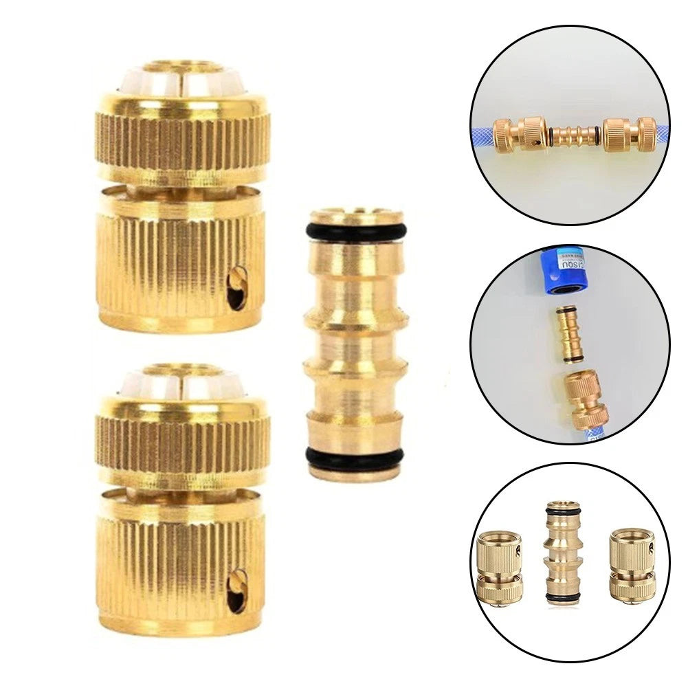 Secure Brass Garden Hose Connector Kit