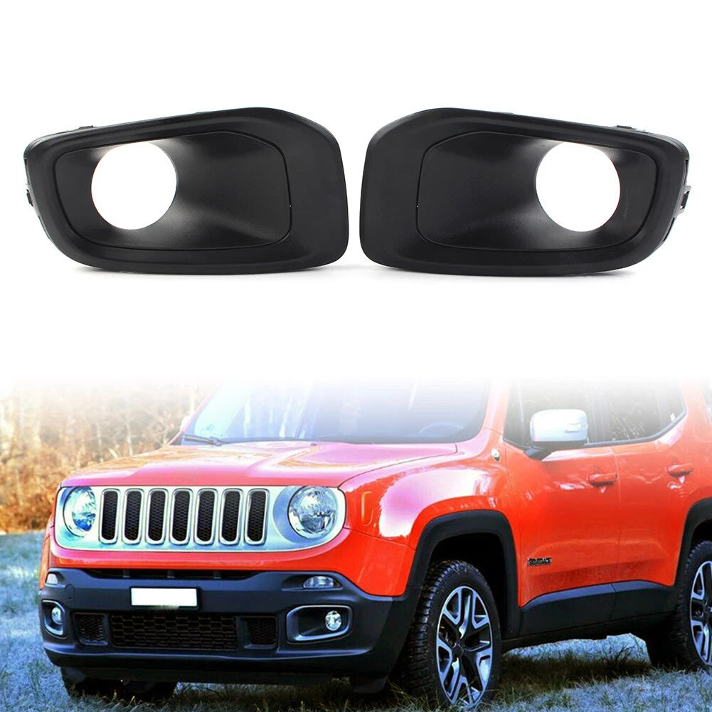 Pair Front Bumper Fog Light Cover Kit for Jeep Renegade (2015–2017)