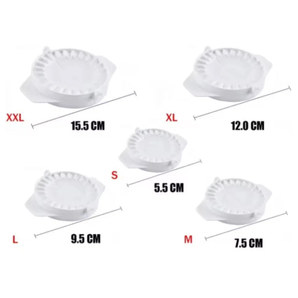 5 Piece Dumpling Making Tool Set with Multiple Size Molds