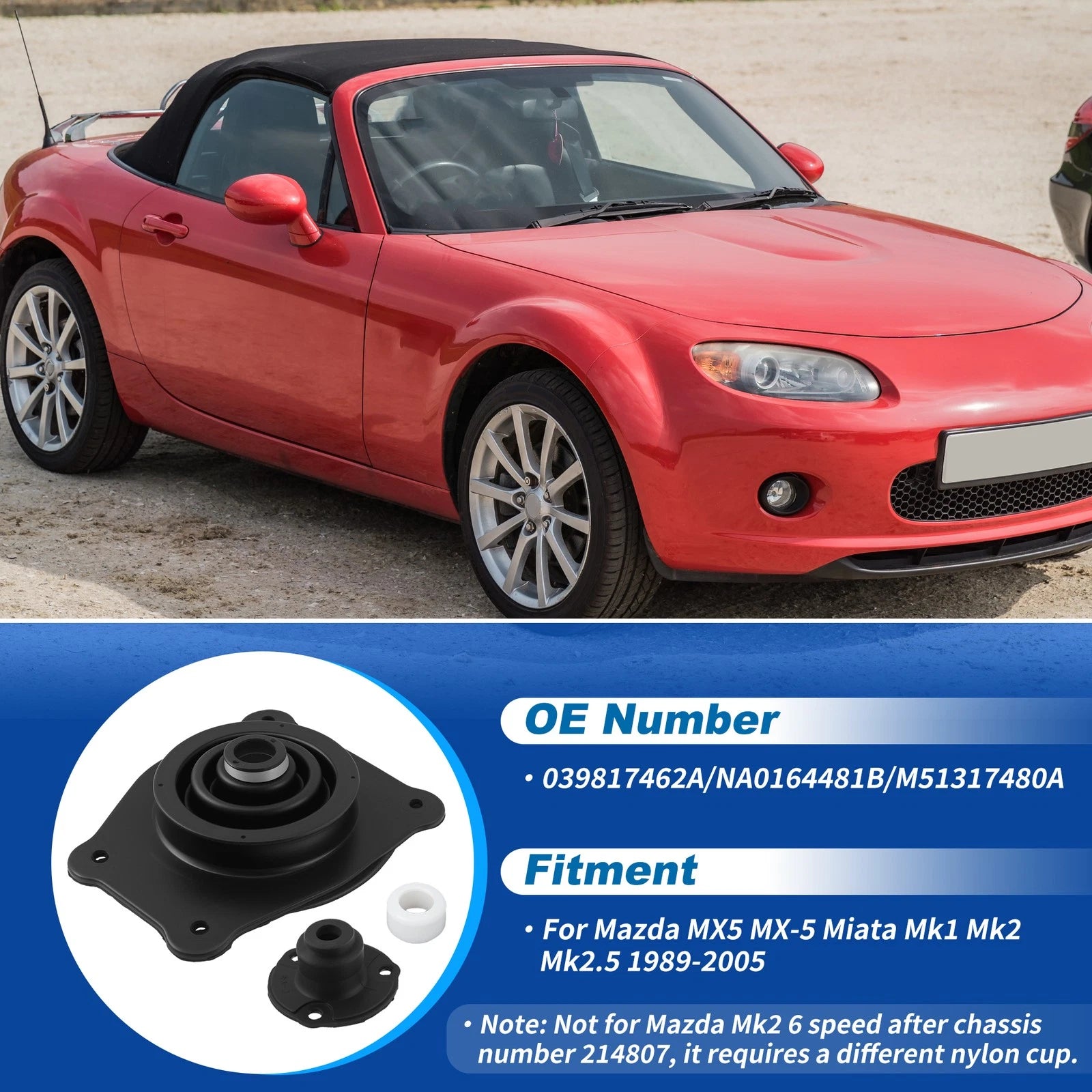 Lower Shifter Dust Boot Replacement for Mazda MX-5 Miata (1989–2005)