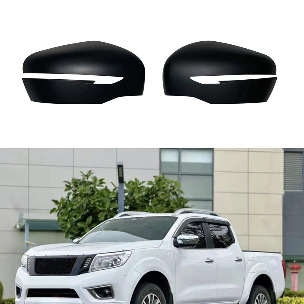 2Pcs Black Wing Side Mirror Covers For Nissan Navara NP300 2014-2020 Replacement