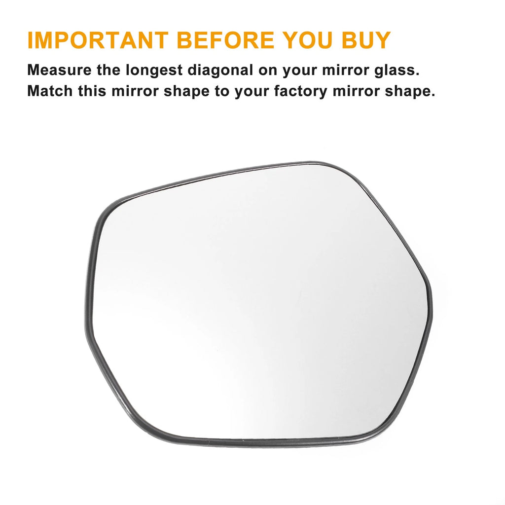 Left Side Mirror Glass White w Back Non Heated for Honda HRV (2014–2020)