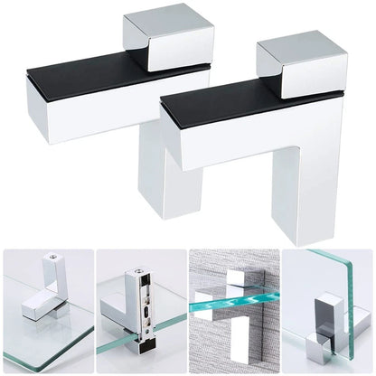 Adjustable Bracket for Bathroom Shelf Clamp (3 to 24 mm Shelves)