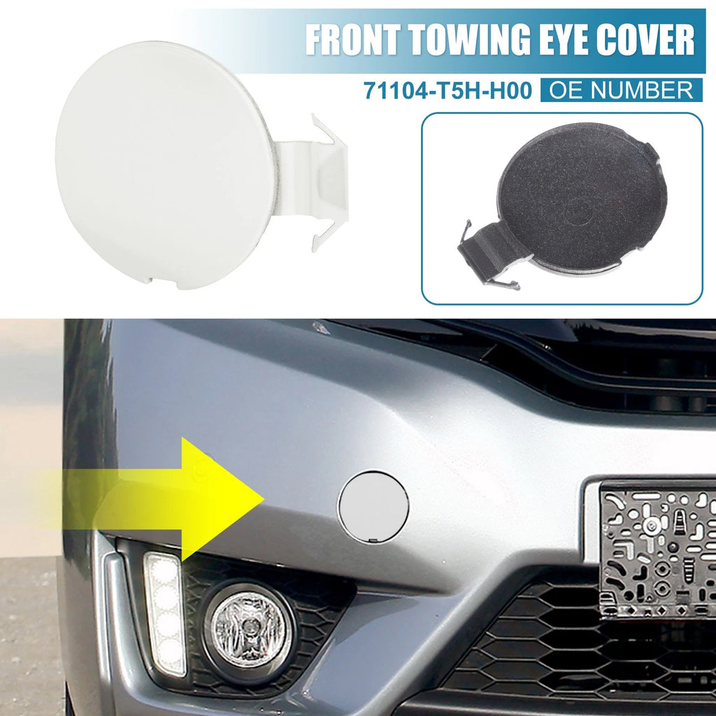 Front Bumper Tow Hook Cover Replacement for Honda Fit Jazz GK5 (2014–2017)