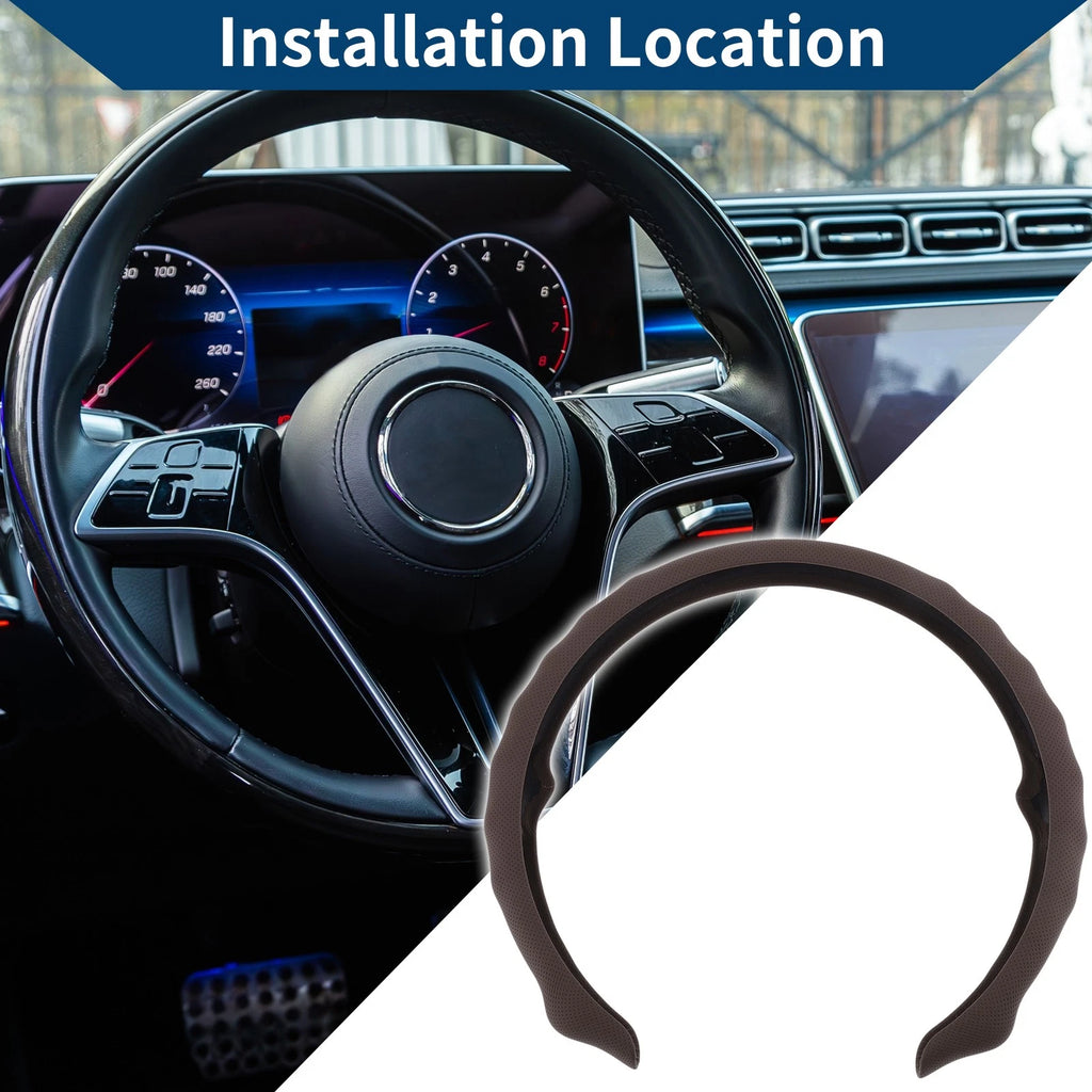 PU Artificial Leather Steering Wheel Cover for Universal Vehicles (14.96")