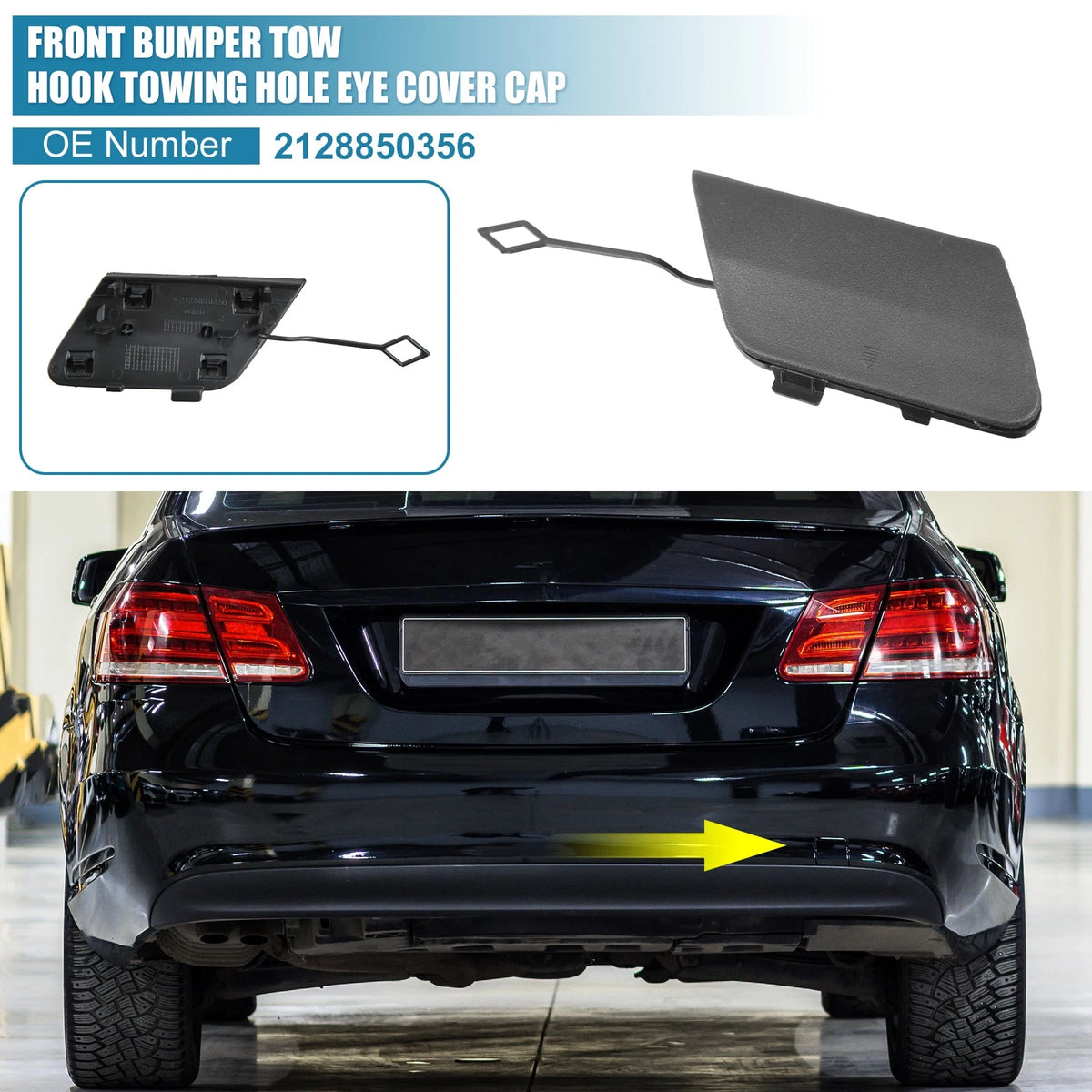 Tow Hook Cover for Mercedes-Benz E200 (2014–2016) 2128850356 Black