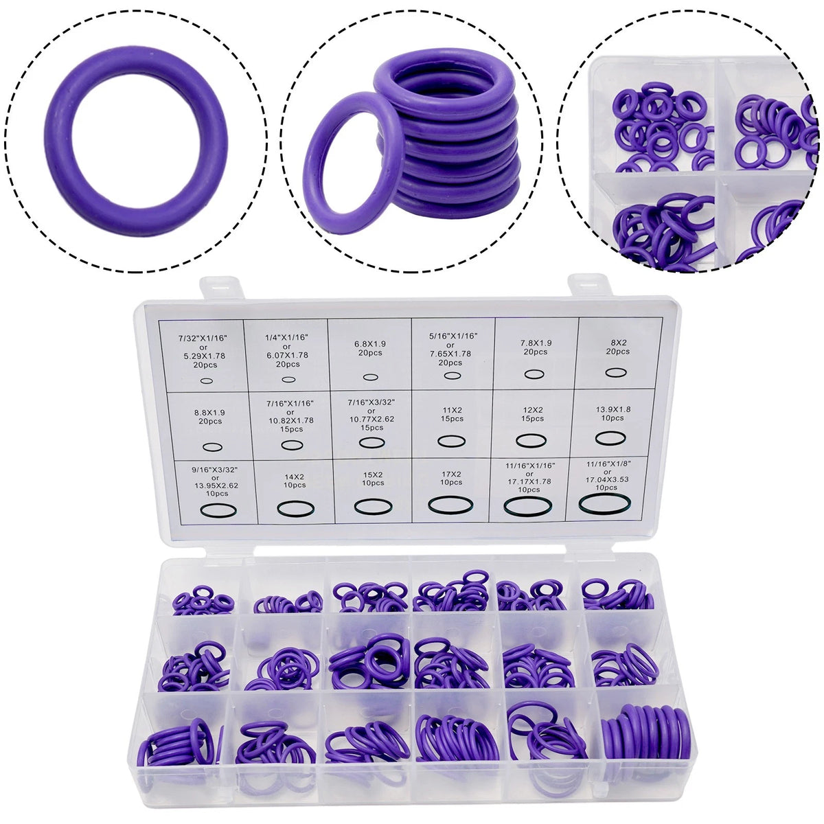 O-Ring Washer Repair Kit for Air Conditioning (High-Temperature Resistant)