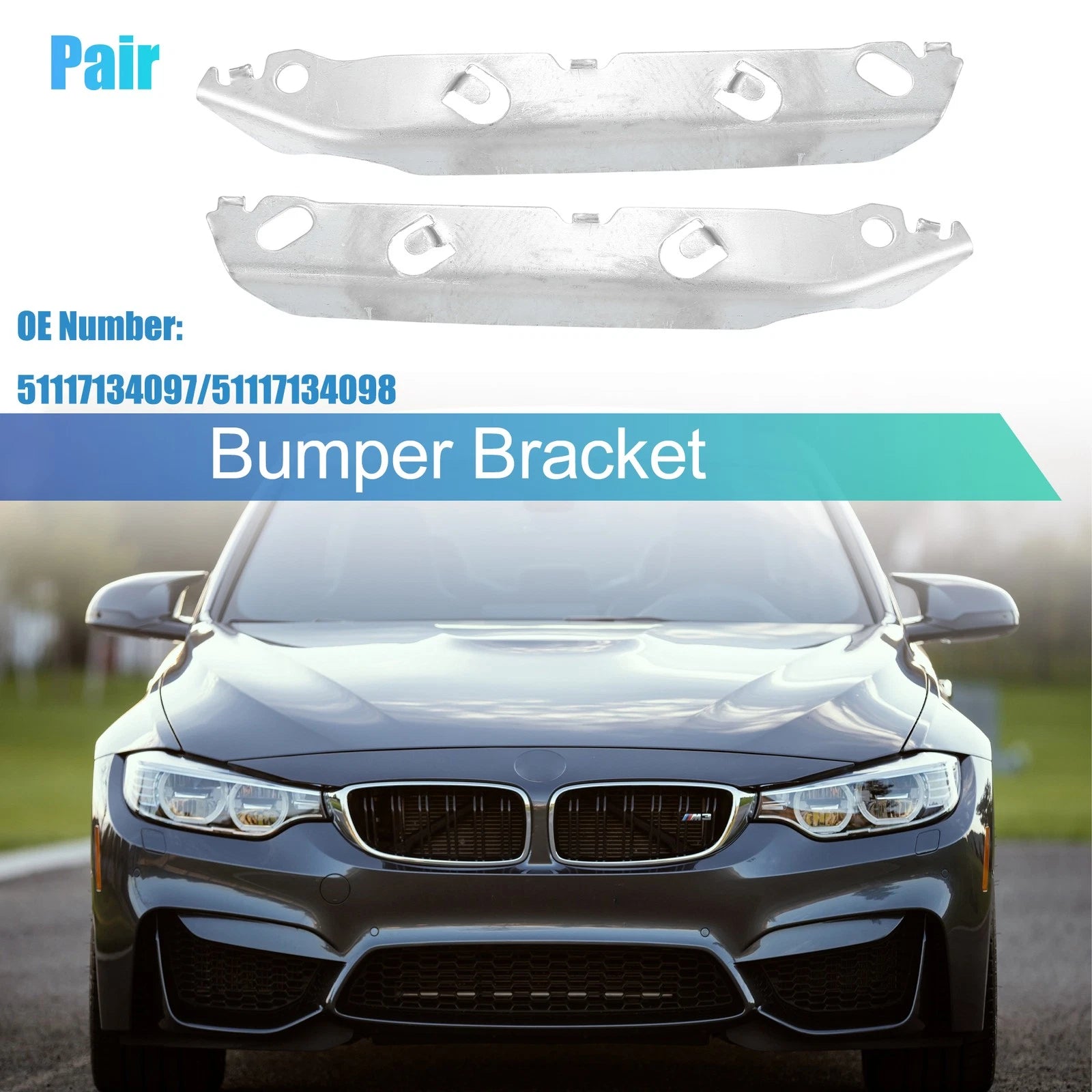 Front Bumper Support Brackets Left and Right for BMW 328i (2012–2015)