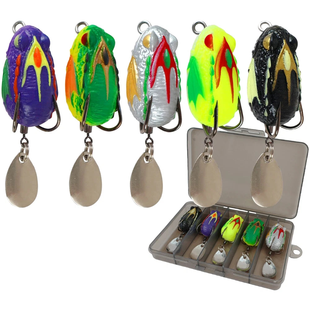 Soft Silicone Lure for Blackfish (Topwater) - Double Hooks, Flash