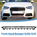 Front Lower Hood Bumper Grille for Audi A1 (2015–2018) Black ABS Plastic