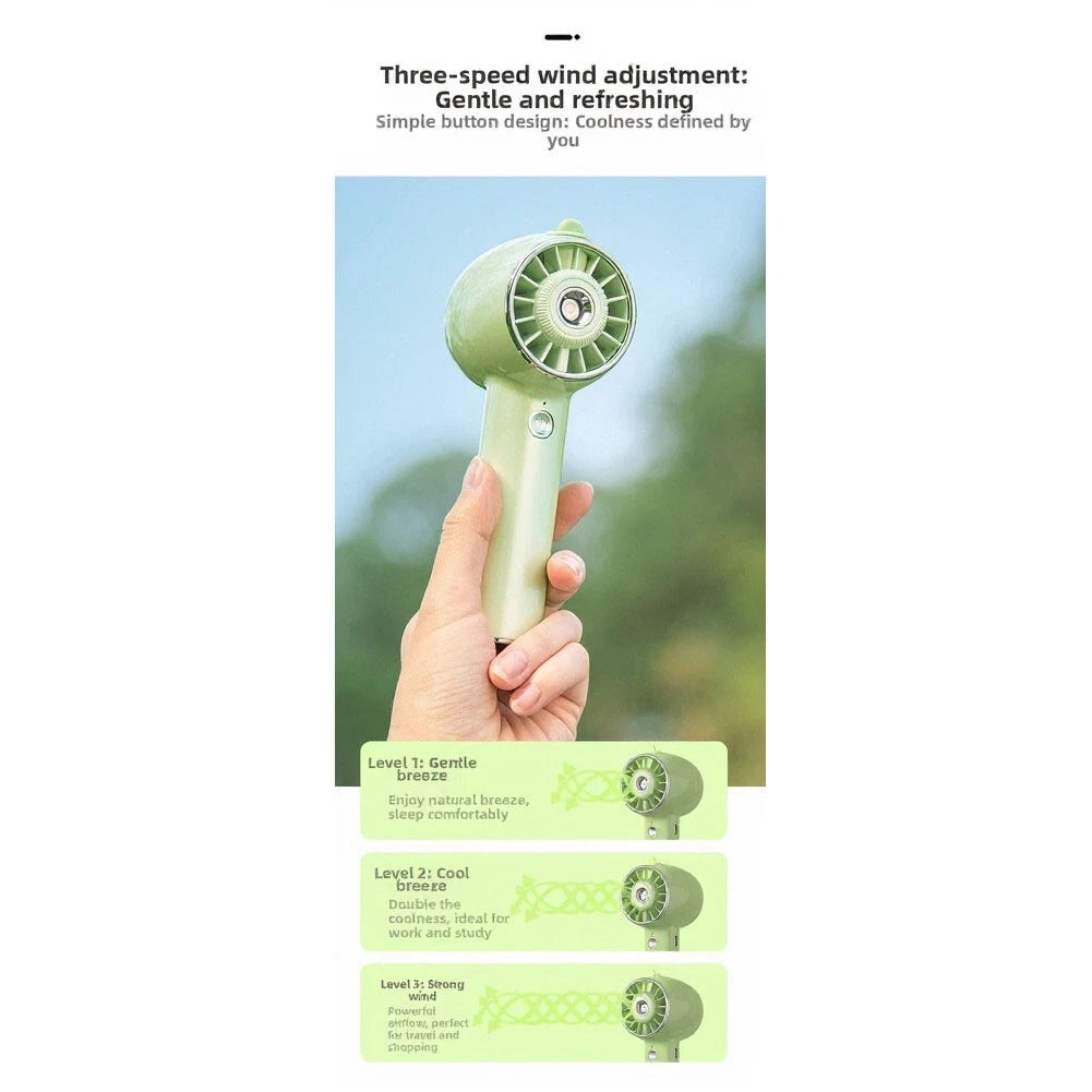 Compact Misting Fan with 6000mAh Battery for Desk Table or Bag Carry
