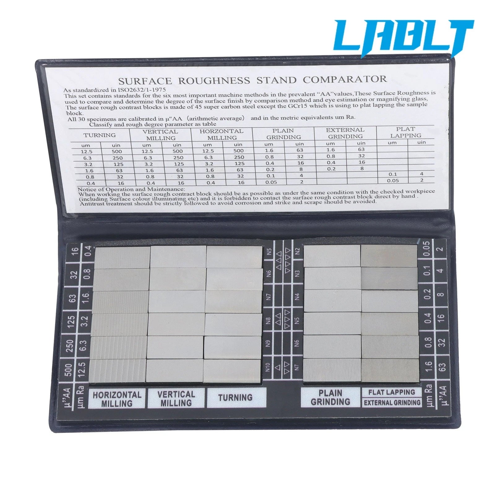 30Pcs Surface Roughness Standards Set for LABLT (Ra0.05-12.5mm)