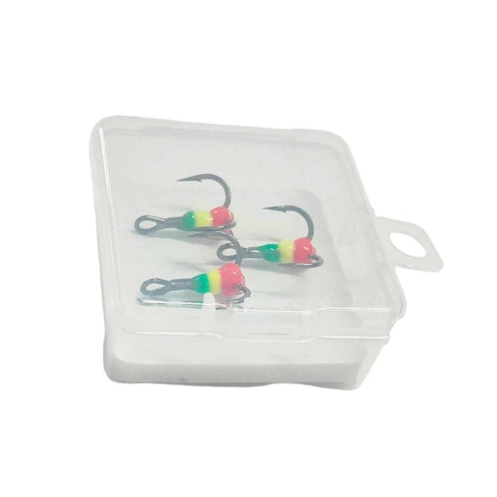 Treble Hooks for Ice Fishing (8#, 16.3mm, 0.6g, Diamond Pattern)