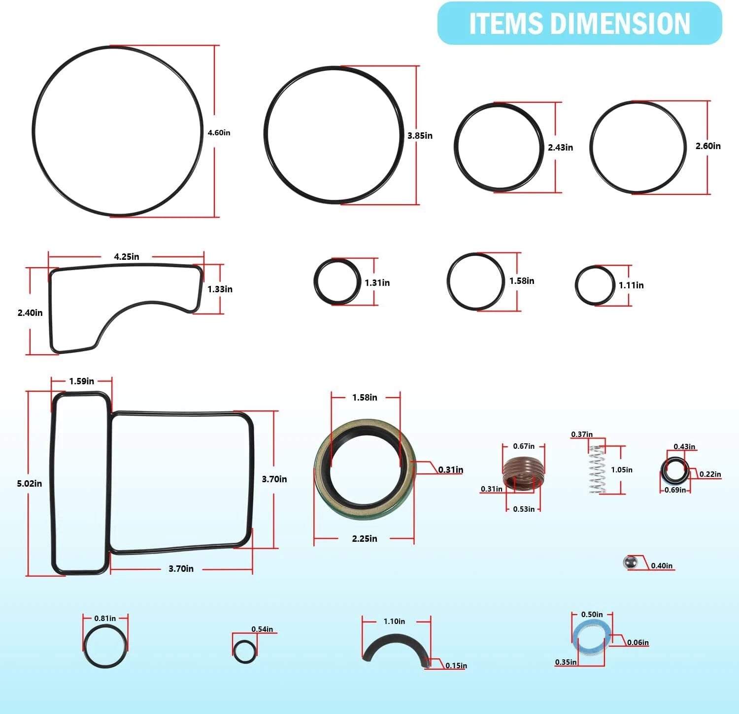 Upper Seal Kit for Mercruiser Bravo I II III X XR XZ (Replace 26-16709A2 18-2643)