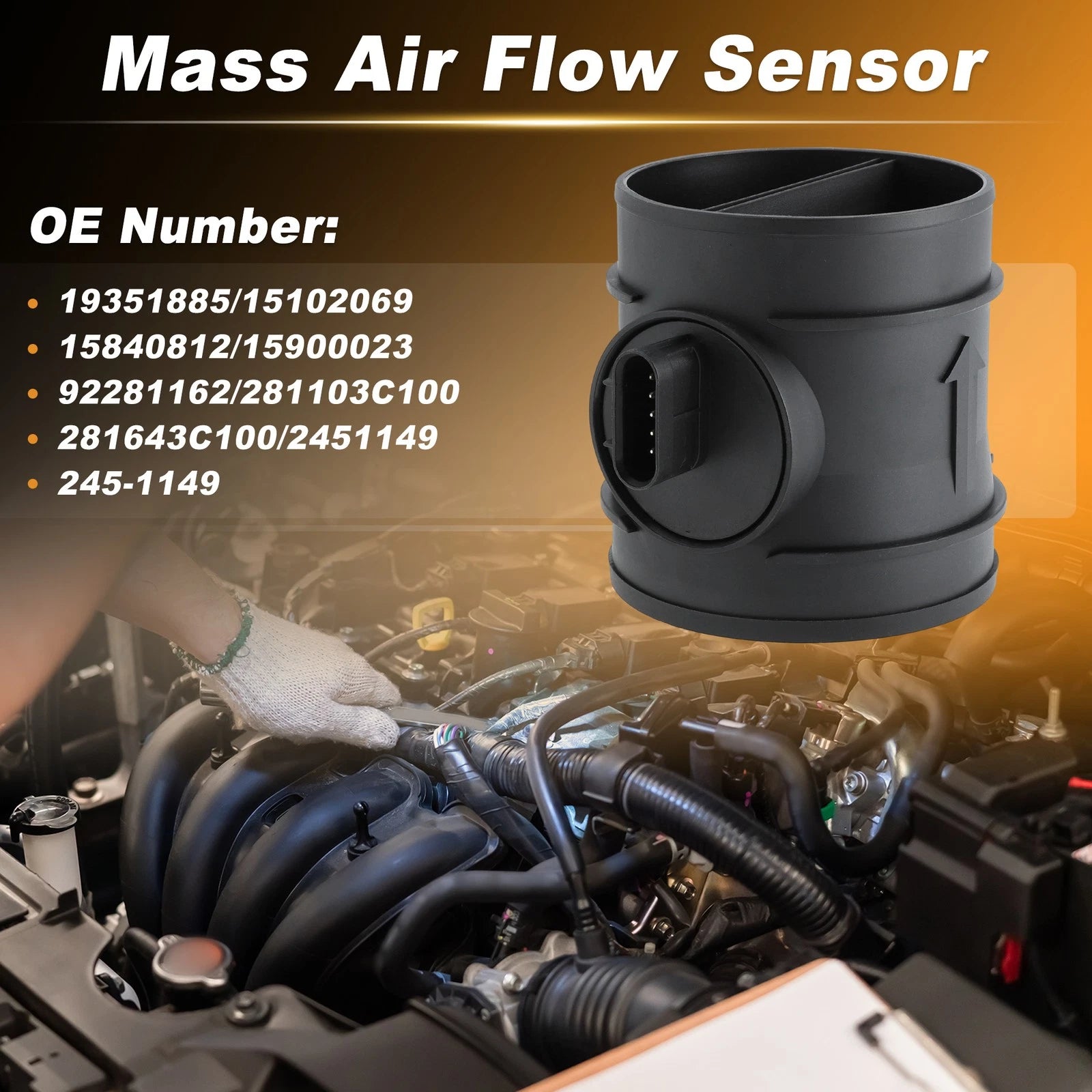 MAF Mass Air Flow Sensor Assembly for Chevrolet Silverado (2007–2008)