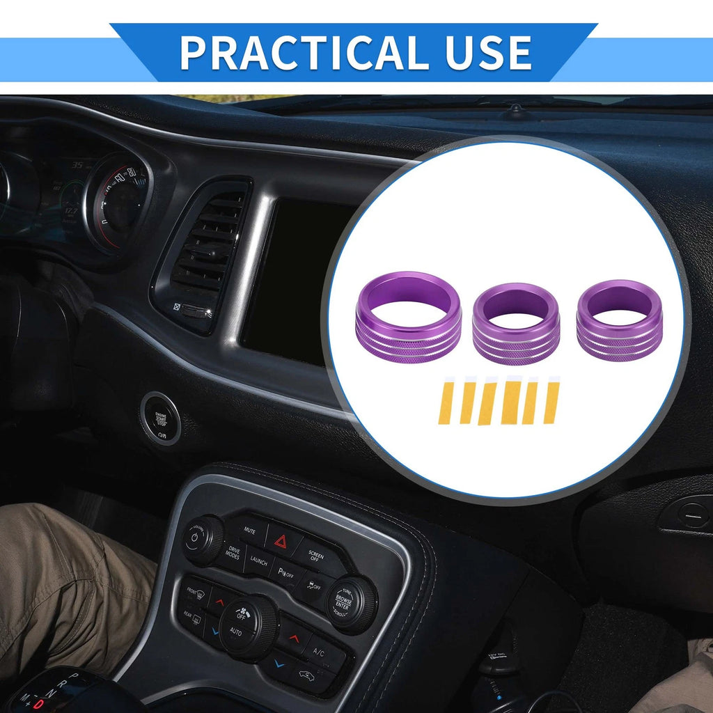 AC Media Tune Switch Knob Cover Ring Replacement for Dodge Challenger (2015–2019)