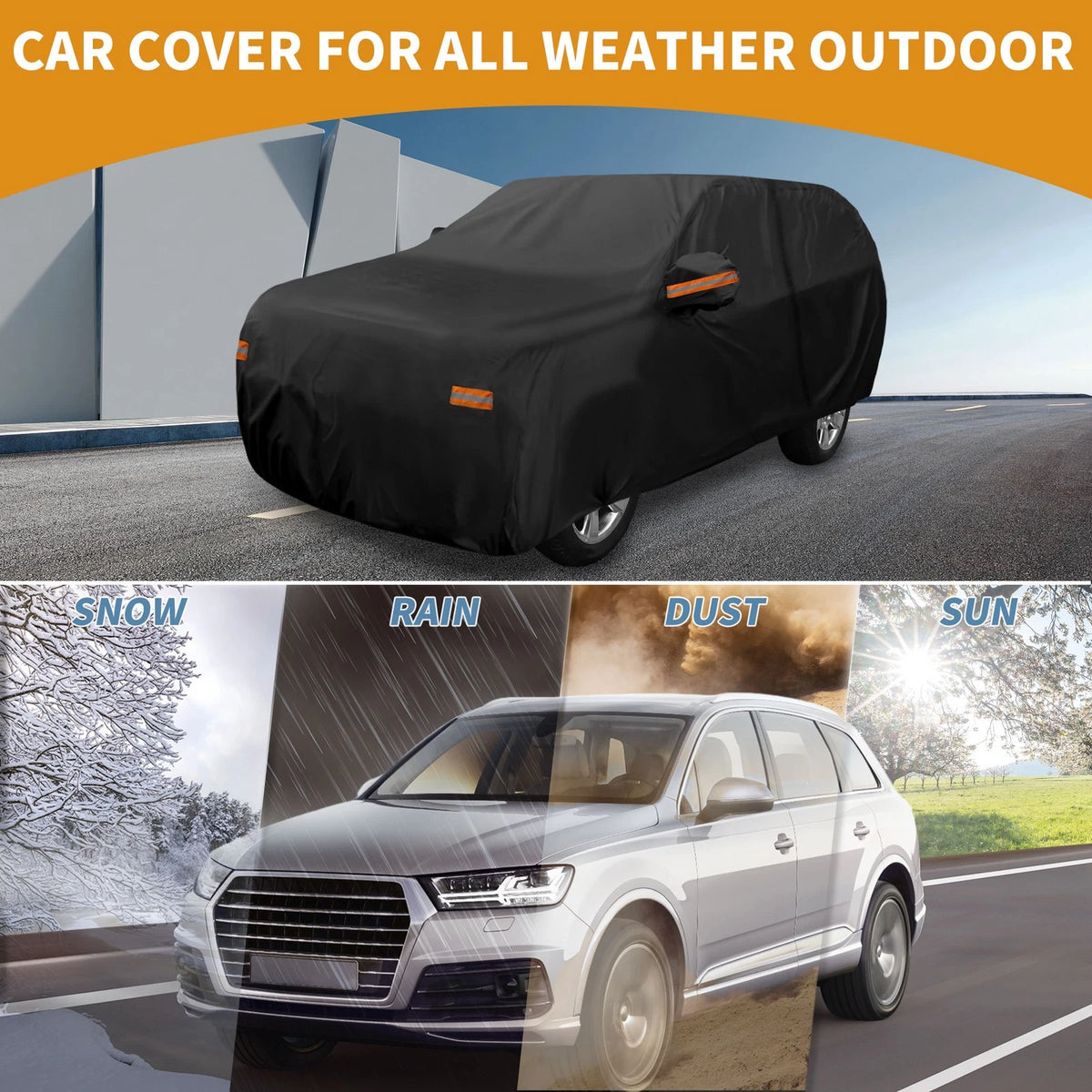 Waterproof Car Cover All Weather with Zipper for Chevrolet Tahoe (2015–2020)