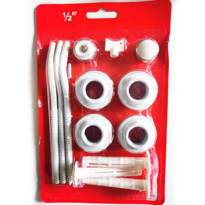 13-Pc Radiator Heater Installation Kit with Connectors and Wall Mount Hooks